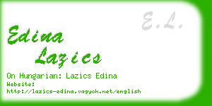 edina lazics business card